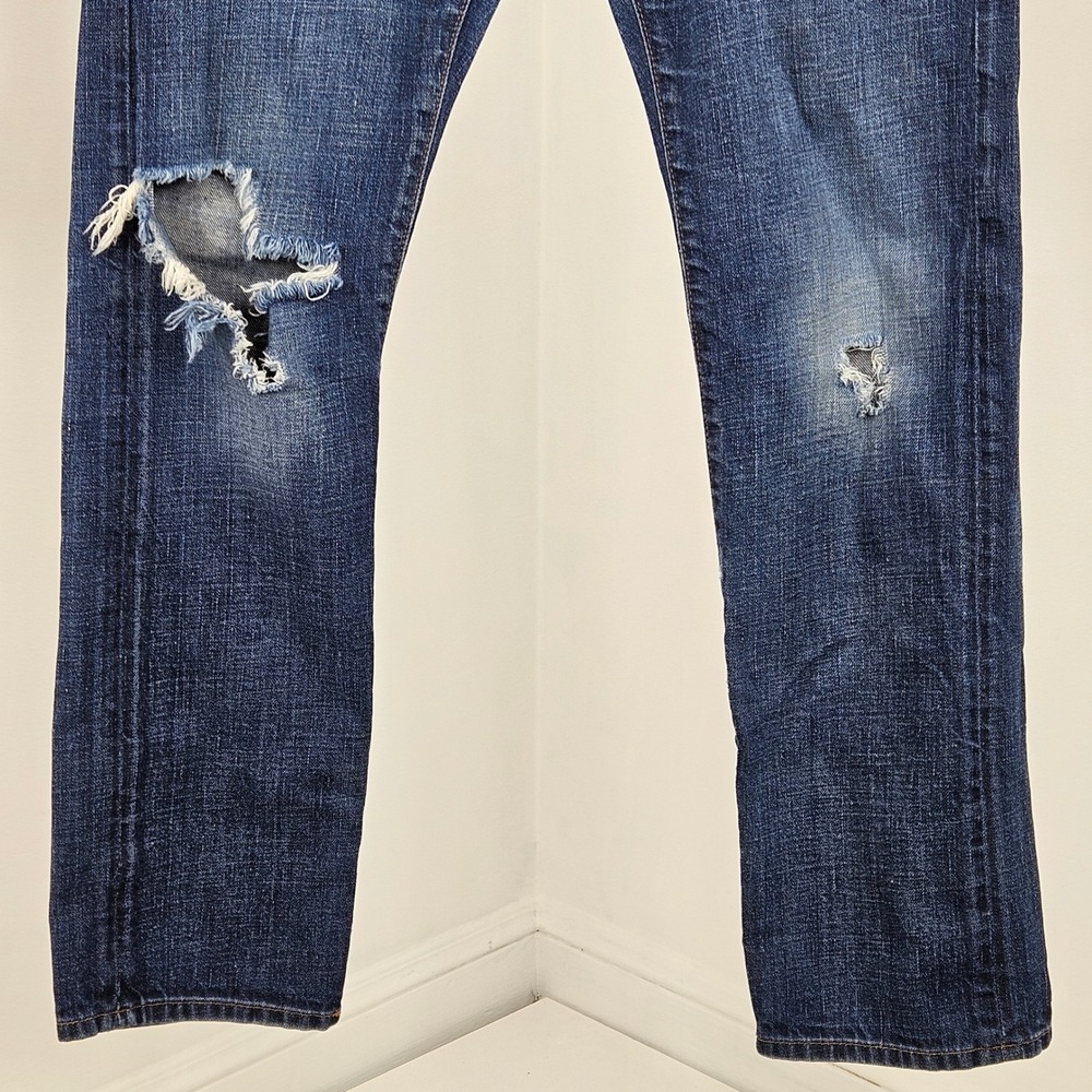 Lucky Brand Porkchop Ankle Crop Jeans Womens 2/26 Blue Good Distressed - Picture 14 of 16